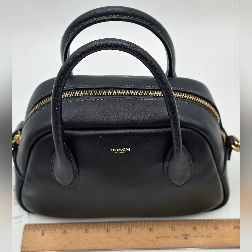 Coach Glovetanned Leather Borough Bowling Bag, Black - Picture 11 of 16
